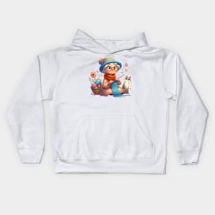 Cute Knitting Granny Kids Hoodie